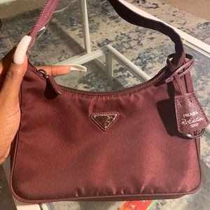 maroon prada bag